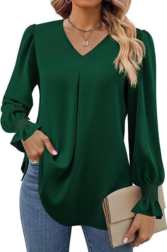 Elegant V-Neck Chiffon Blouse