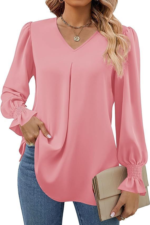 Elegant V-Neck Chiffon Blouse