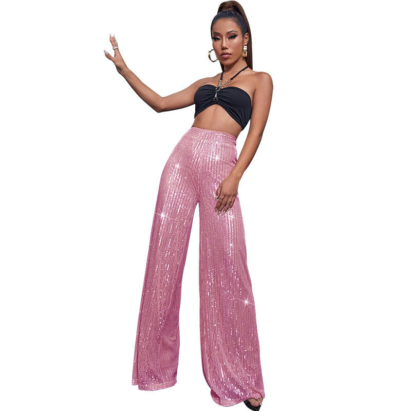 Sequin Wide-Leg Pants – Elegant & Comfortable