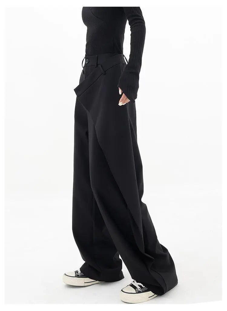 Asymmetric Wide Leg Pants