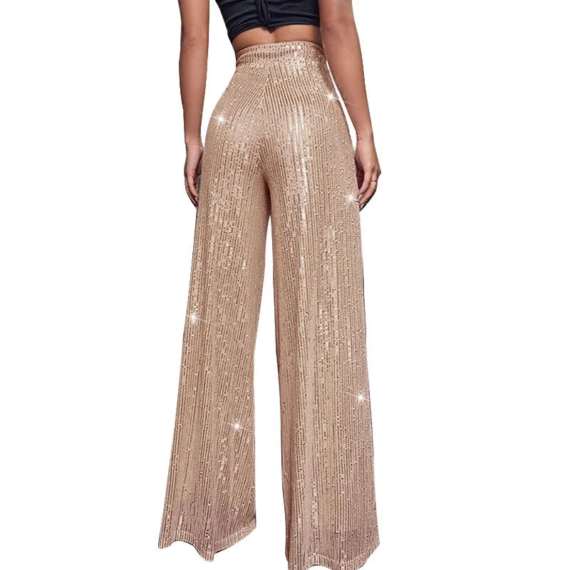 Sequin Wide-Leg Pants – Elegant & Comfortable