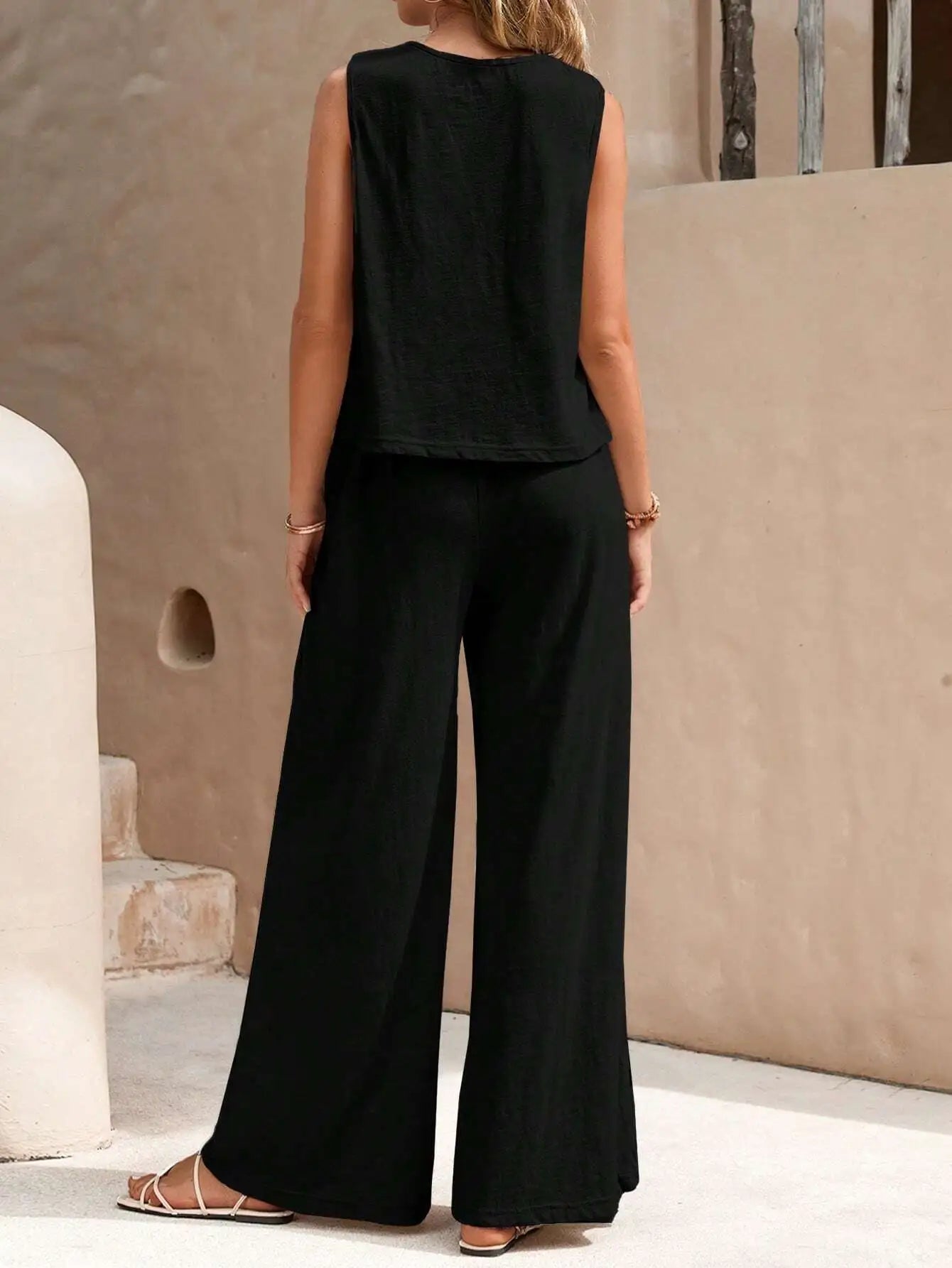 Elegant Two-Piece Casual Pant Set