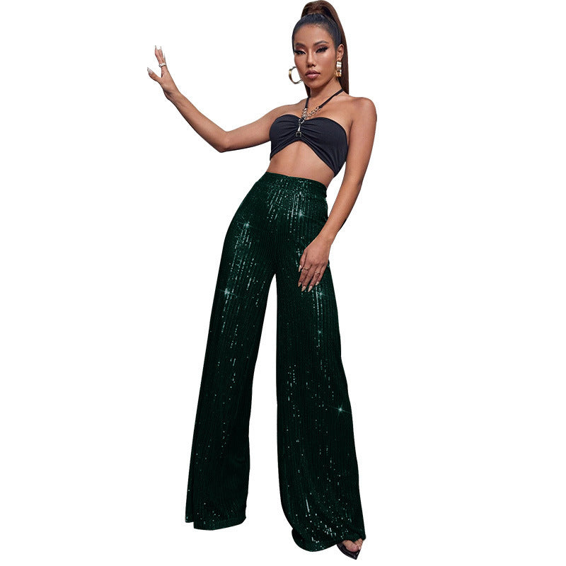 Sequin Wide-Leg Pants – Elegant & Comfortable
