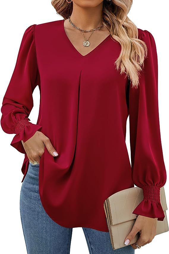 Elegant V-Neck Chiffon Blouse