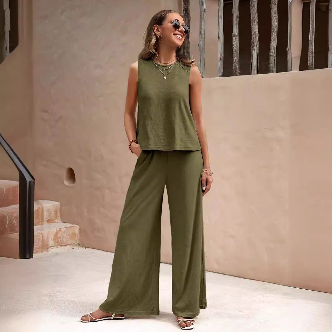 Elegant Two-Piece Casual Pant Set