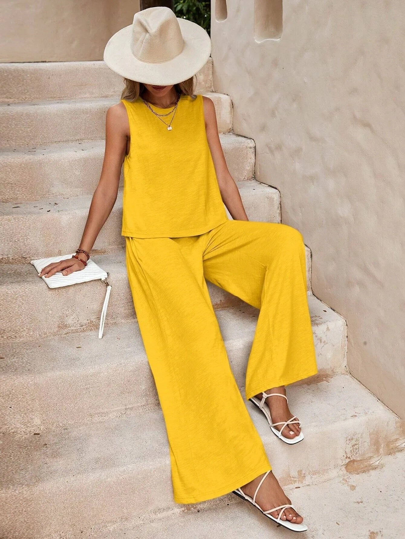 Elegant Two-Piece Casual Pant Set