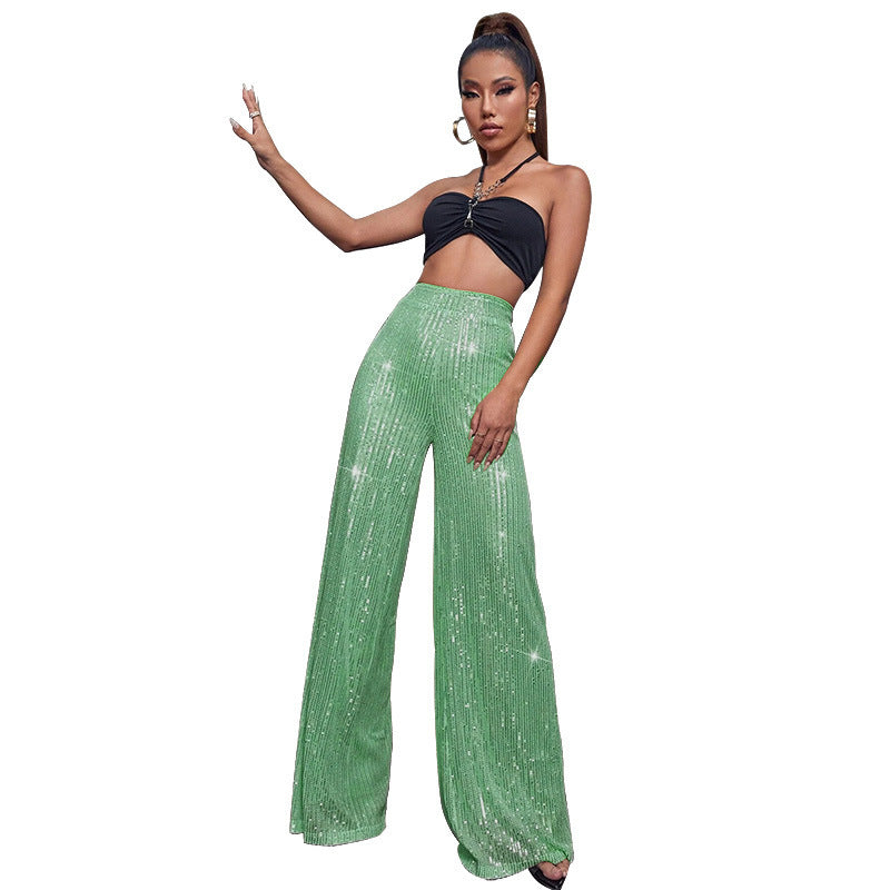 Sequin Wide-Leg Pants – Elegant & Comfortable