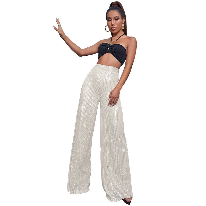 Sequin Wide-Leg Pants – Elegant & Comfortable