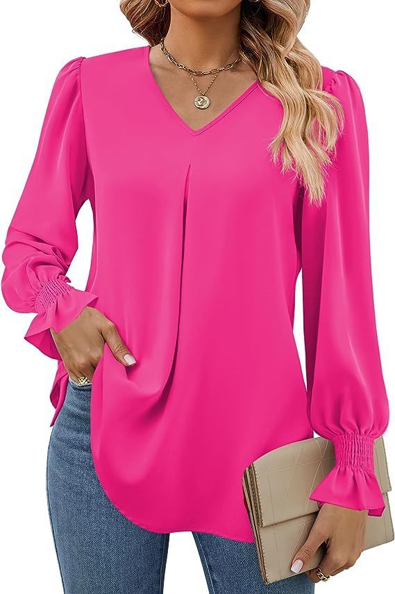 Elegant V-Neck Chiffon Blouse