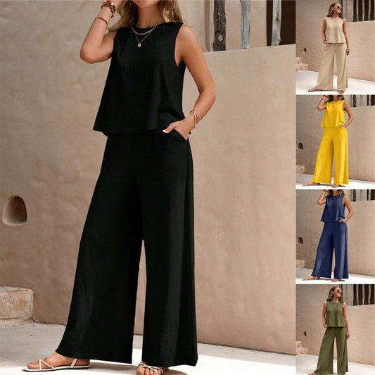 Elegant Two-Piece Casual Pant Set