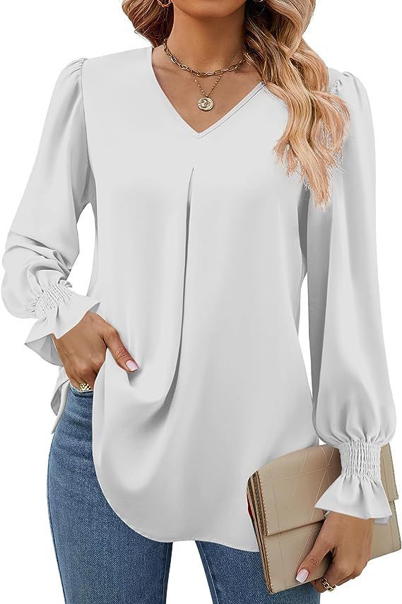 Elegant V-Neck Chiffon Blouse