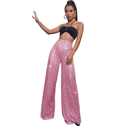 Sequin Wide-Leg Pants – Elegant & Comfortable