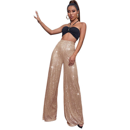 Sequin Wide-Leg Pants – Elegant & Comfortable